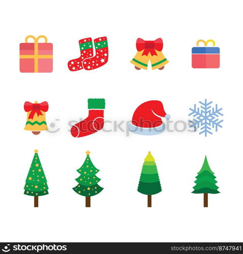 Chistmas icon vector flat design template eps 10