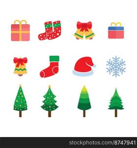 Chistmas icon vector flat design template eps 10