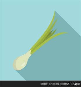 Chive basil icon flat vector. Fresh onion. Herb leek. Chive basil icon flat vector. Fresh onion