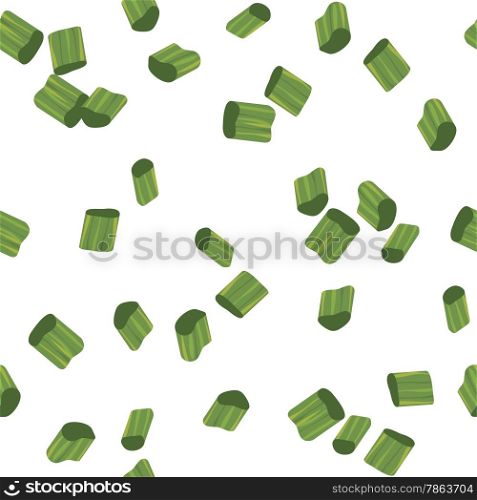 Chives Pieces Seamless Pattern . Editable vector.