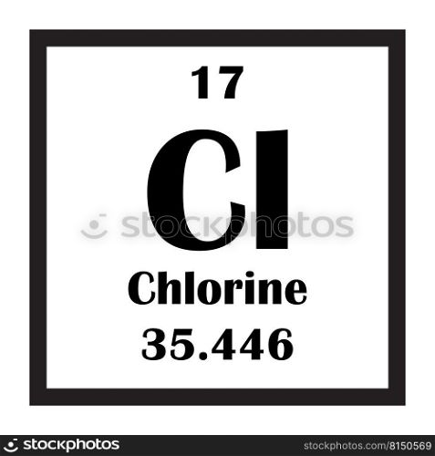 Chlorine chemical element icon vector illustration design
