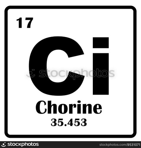 Chlorine element icon vector illustration template symbol