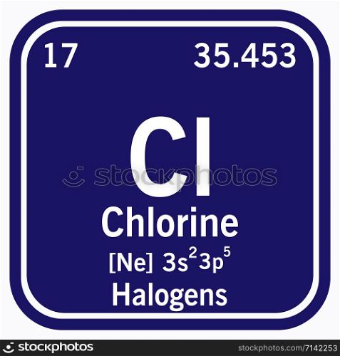 Chlorine Periodic Table of the Elements Vector illustration eps 10.. Chlorine Periodic Table of the Elements Vector illustration eps 10