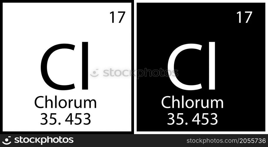 Chlorum chemical sign. Science structure. Education background. Mendeleev table. Vector illustration. Stock image. EPS 10.. Chlorum chemical sign. Science structure. Education background. Mendeleev table. Vector illustration. Stock image.