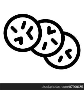 Choco chips cookies outline icon vector