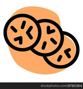 Choco chips cookies outline icon vector