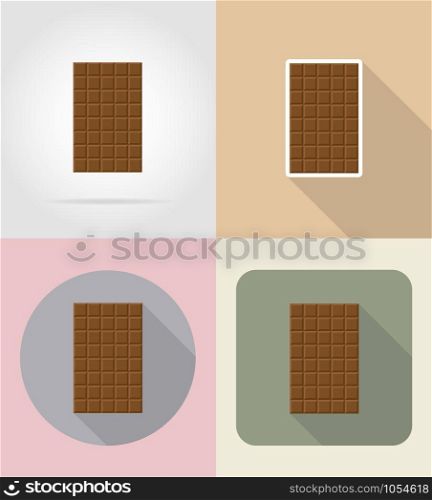 chocolate bar flat icons vector illustration isolated on background