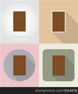 chocolate bar flat icons vector illustration isolated on background