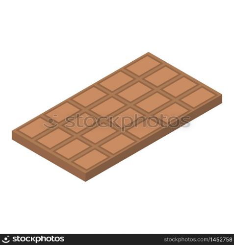 Chocolate bar icon. Isometric of chocolate bar vector icon for web design isolated on white background. Chocolate bar icon, isometric style