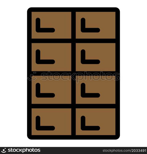 Chocolate bar icon. Outline chocolate bar vector icon color flat isolated. Chocolate bar icon color outline vector