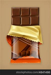Chocolate bar, vector object
