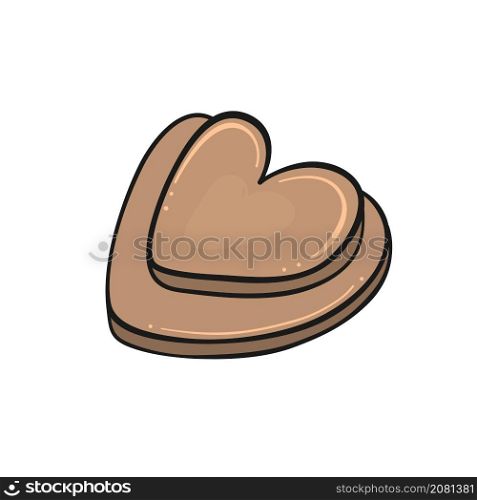 chocolate cake heart symbol drawing for design Valentine Day card