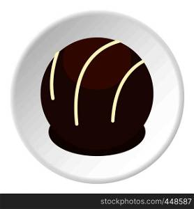 Chocolate candy icon in flat circle isolated vector illustration for web. Chocolate candy icon circle