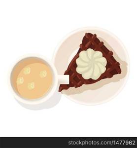 Chocolate cheesecake icon. Isometric illustration of chocolate cheesecake vector icon for web. Chocolate cheesecake icon, isometric style