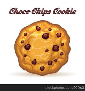 Chocolate chip biscuit cookie icon. Homemade choco cookie. Chocolate chip biscuit cookie icon vector illustration