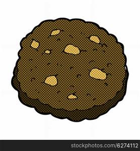 chocolate chip cookie retro comic book style cartoon