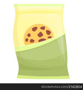 Chocolate chip cookies icon cartoon vector. Round biscuit. Choco food. Chocolate chip cookies icon cartoon vector. Round biscuit