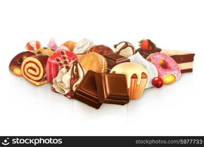 Chocolate, confectionery vector illustration