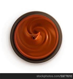 Chocolate cream, top view vector illustration