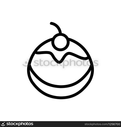 Chocolate cupcake cake icon vector. Thin line sign. Isolated contour symbol illustration. Chocolate cupcake cake icon vector. Isolated contour symbol illustration
