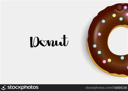 Chocolate Donut. Hand drawn bakery design. Sweet dessert, pastry, donuts for menu design. Advertising, poster, banner of cafe, bakery vector Illustration. Glazed doughnut.. Donut. Hand drawn bakery design pop art