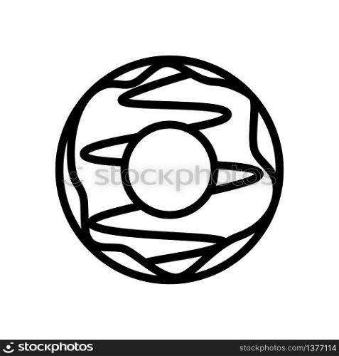chocolate donut icon vector. chocolate donut sign. isolated contour symbol illustration. chocolate donut icon vector outline illustration