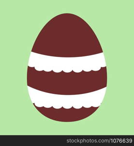 Chocolate egg, illustration, vector on white background.