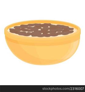 Chocolate flakes icon cartoon vector. Milk bowl. Corn eating. Chocolate flakes icon cartoon vector. Milk bowl