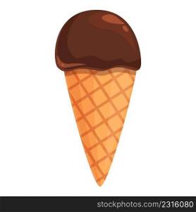 Chocolate ice cream icon cartoon vector. Cocoa candy. Dark milk. Chocolate ice cream icon cartoon vector. Cocoa candy