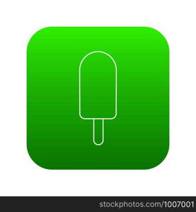 Chocolate ice cream icon green vector isolated on white background. Chocolate ice cream icon green vector