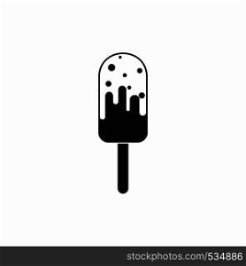 Chocolate ice cream icon in simple style isolated on white background. Summer and food symbol. Chocolate ice cream icon, simple style