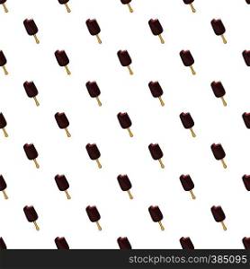 Chocolate ice cream on stick pattern. Cartoon illustration of chocolate ice cream on stick vector pattern for web. Chocolate ice cream on stick pattern cartoon style