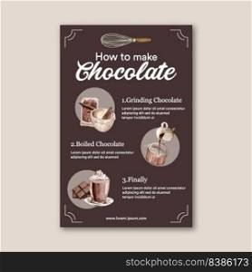 chocolate infomation template watercolor