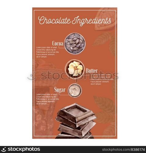 chocolate information template watercolor