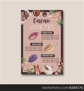 chocolate information template watercolor