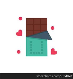 Chocolate, Love, Food, Sweet  Flat Color Icon. Vector icon banner Template