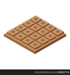 Chocolate milk bar icon. Isometric of chocolate milk bar vector icon for web design isolated on white background. Chocolate milk bar icon, isometric style