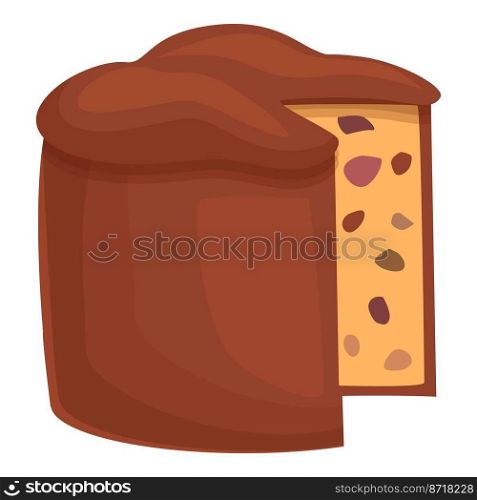 Chocolate panettone icon cartoon vector. Italian cake. Sweet food. Chocolate panettone icon cartoon vector. Italian cake