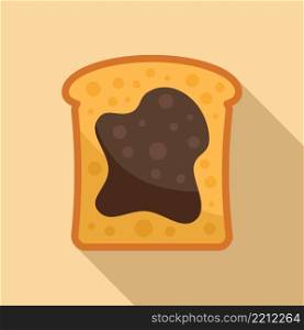 Chocolate paste sandwich icon flat vector. Cocoa jar. Cream food. Chocolate paste sandwich icon flat vector. Cocoa jar