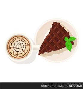 Chocolate pie icon. Isometric illustration of chocolate pie vector icon for web. Chocolate pie icon, isometric style