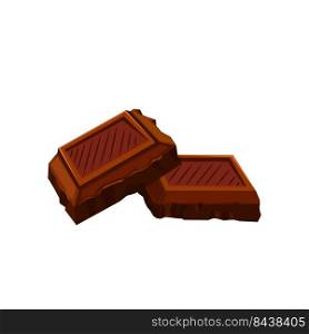 chocolate pieces cartoon vector. dark cocoa, milk cacao, broken candy chocolate pieces. isolated color illustration. chocolate pieces cartoon vector