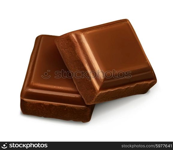 Chocolate pieces, vector illustration