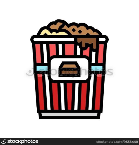 chocolate popcorn food color icon vector. chocolate popcorn food sign. isolated symbol illustration. chocolate popcorn food color icon vector illustration