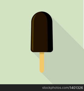 Chocolate popsicle icon. Flat illustration of chocolate popsicle vector icon for web design. Chocolate popsicle icon, flat style