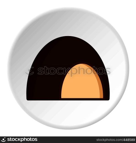 Chocolate souffle icon in flat circle isolated vector illustration for web. Chocolate souffle icon circle