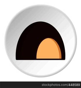 Chocolate souffle icon in flat circle isolated vector illustration for web. Chocolate souffle icon circle
