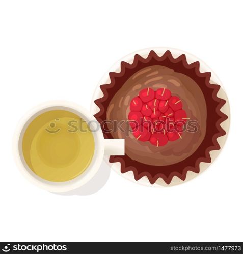 Chocolate souffle icon. Isometric illustration of chocolate souffle vector icon for web. Chocolate souffle icon, isometric style