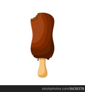 chocolate stick ice cream cartoon vector popsicle vanilla bar, frozen milk, almond bite color illustration. chocolate stick ice cream cartoon vector