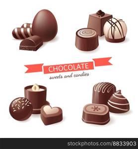 Chocolate sweets and candies vector image