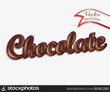 Chocolate text made of chocolate vector design element.